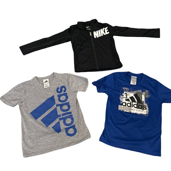 BOYS SIZE 6 Clothing LOT (3 pc) NIKE Zip Jacket + 2 Adidas Graphic T-Shirts - Picture 2 of 11